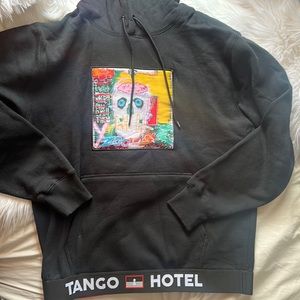 Tango Hotel Skull Graphic Premium Black Hoodie